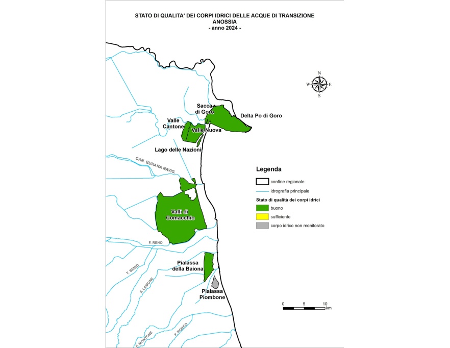 Stato di ossigenazione dei corpi idrici delle acque di transizione valutato tramite il rapporto AVS/LFe (2024) 