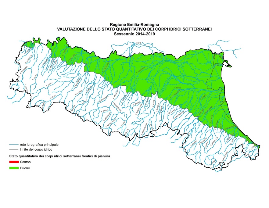 Stato quantitativo dei corpi idrici sotterranei freatici di pianura (2014÷2019)