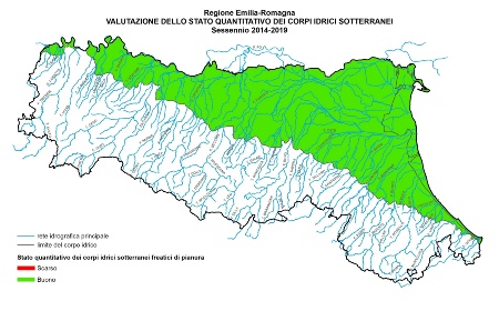 Figura 3: Stato quantitativo dei corpi idrici sotterranei freatici di pianura (2014-2019)