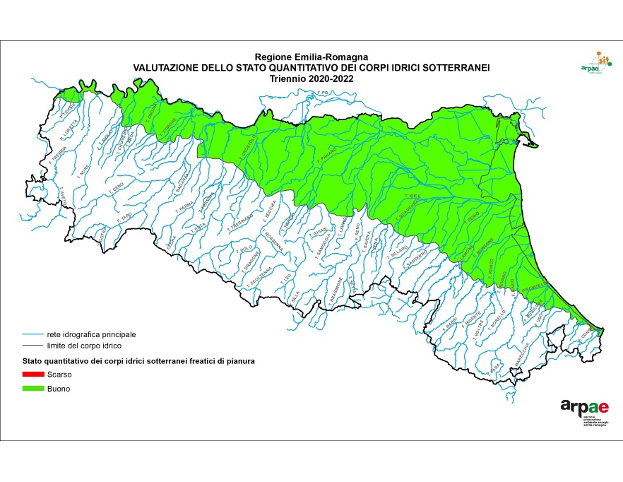 Stato quantitativo dei corpi idrici sotterranei freatici di pianura (2020÷2022)