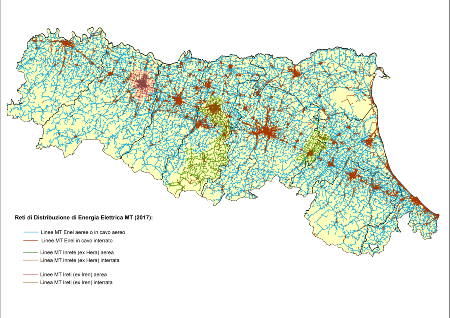 Figura 2: Mappa regionale elettrodotti MT (2017)