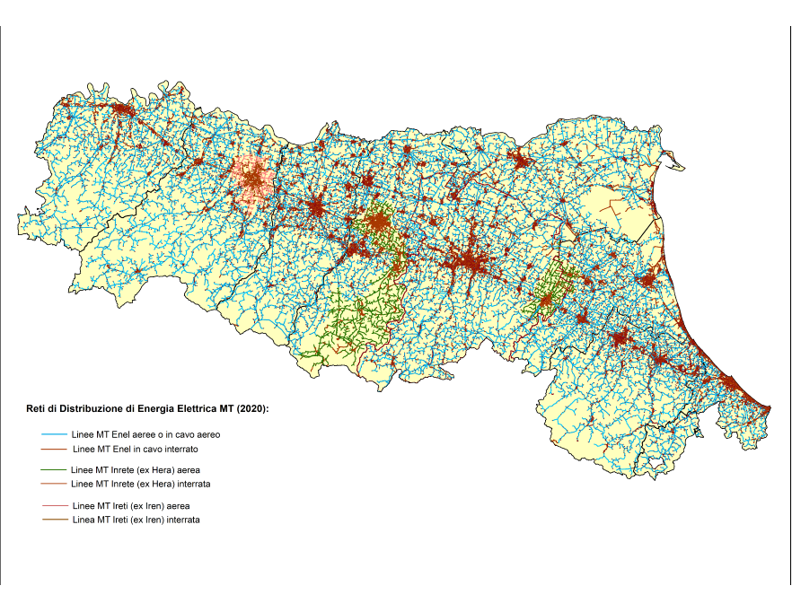 Mappa regionale elettrodotti MT (agg. 2020)