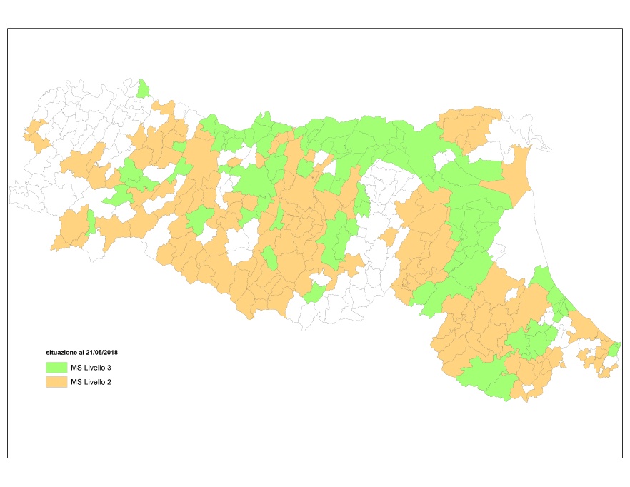 Mappa dei Comuni con studi di microzonazione sismica adeguati agli standard regionali e nazionali