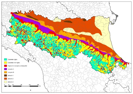 Figura 1: Macrozonazione regionale dei principali ambienti geologico-morfologici in prospettiva sismica   