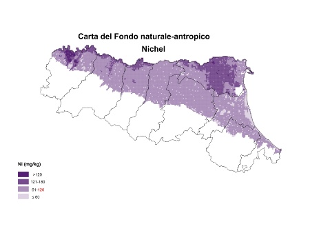 Figura 4: Nichel - Carta del contenuto naturale-antropico della pianura emiliano-romagnola