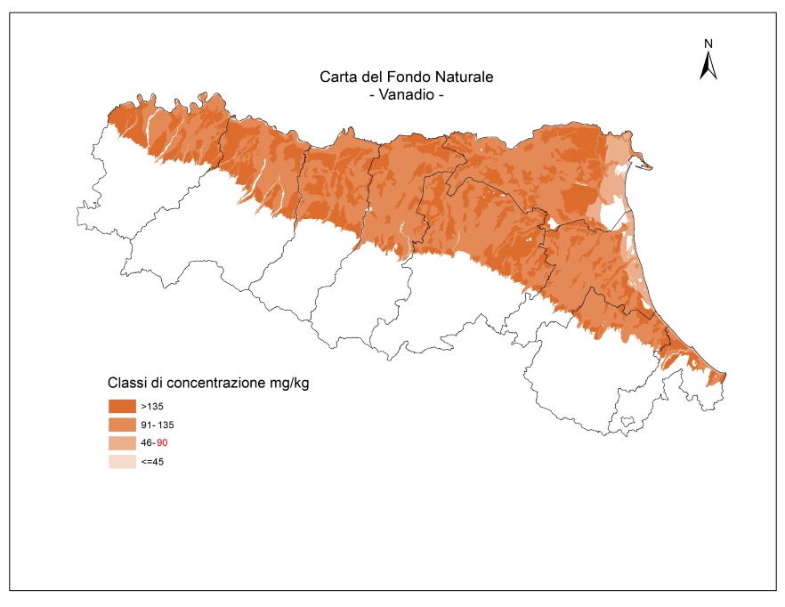 V - Carta del contenuto naturale della pianura emiliano-romagnola 